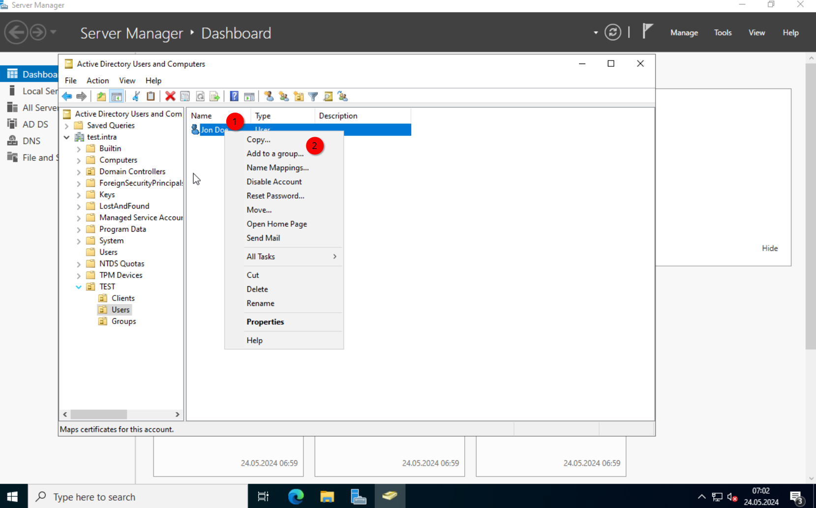 AD: Add to group dialog