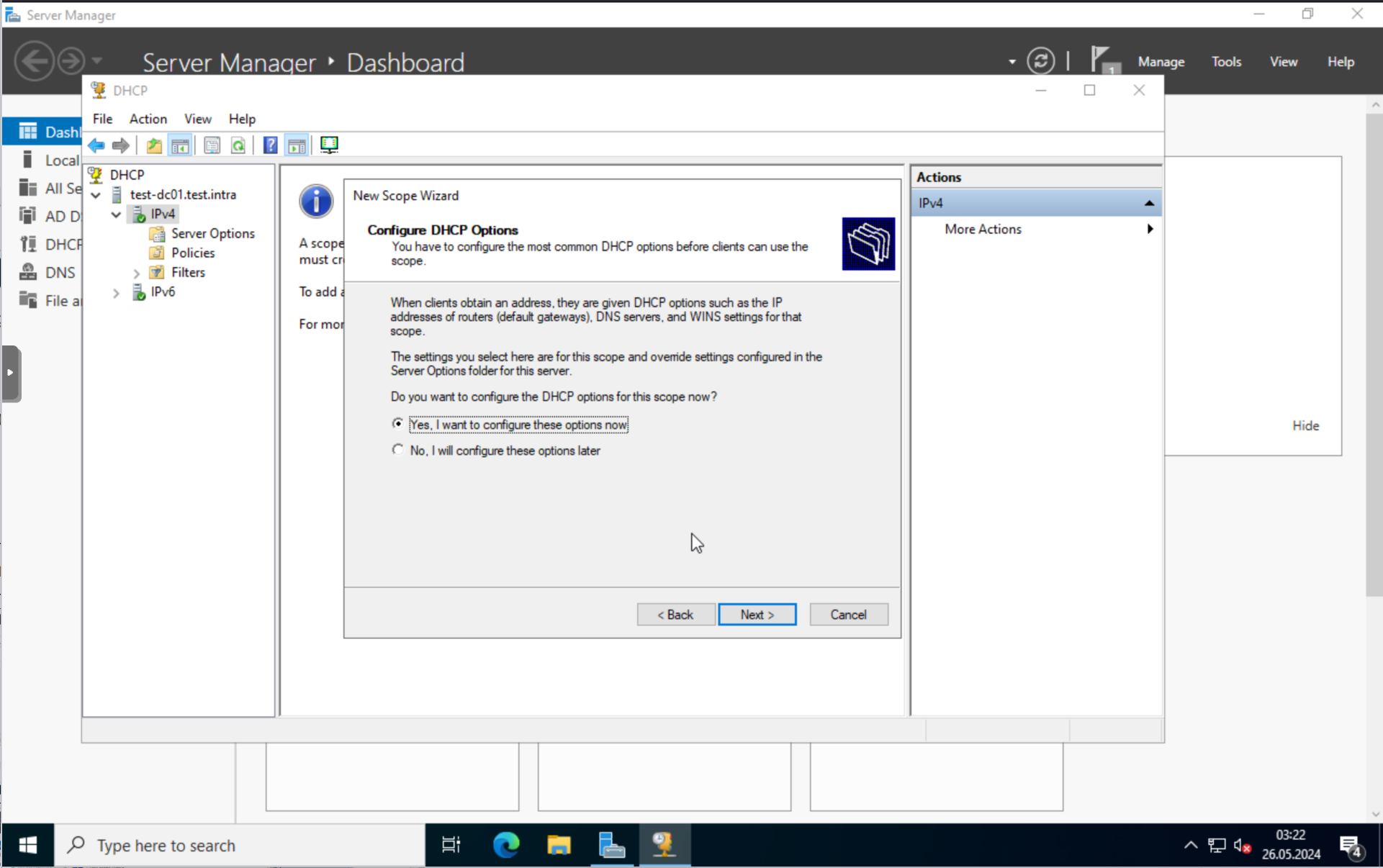 DHCP: Confirming scope activation