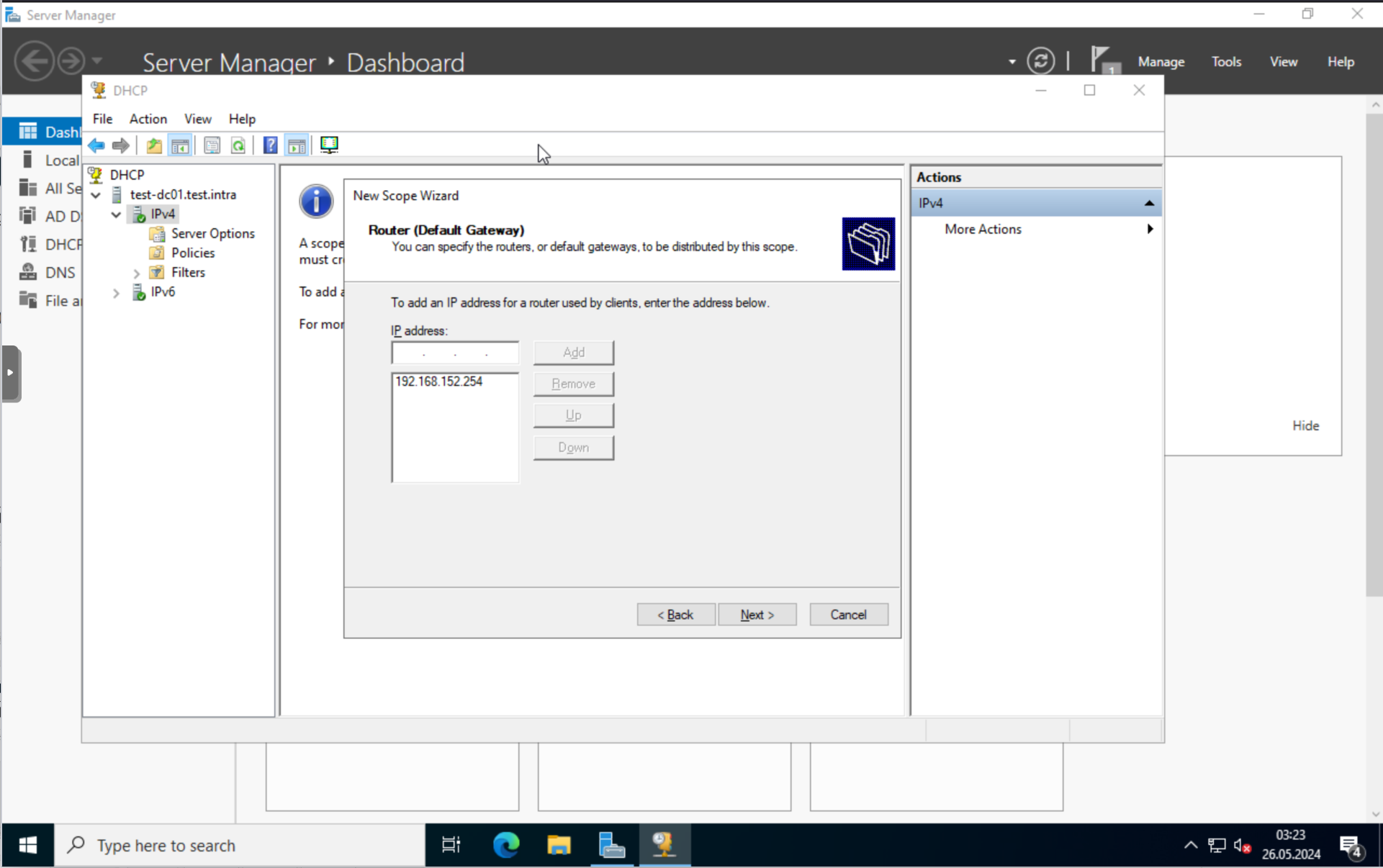 DHCP: Scope creation complete