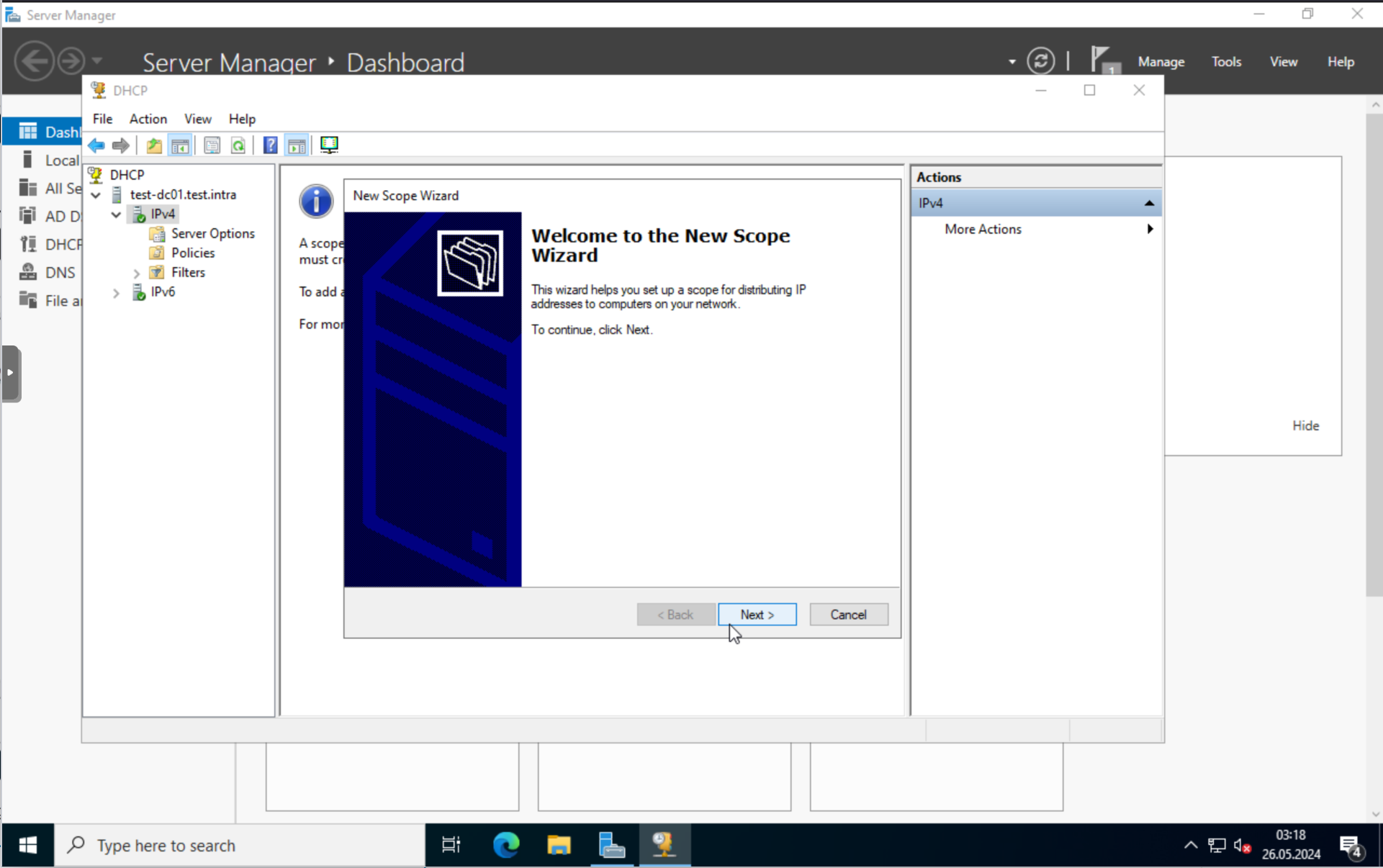 DHCP: Configure scope options now