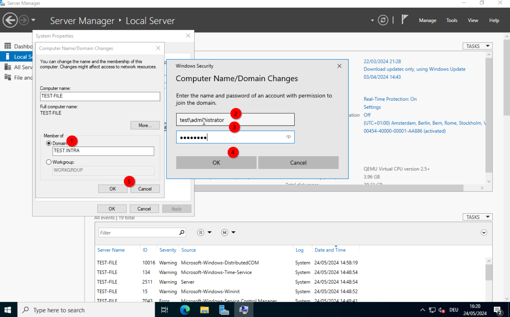 File Server: Joining the domain