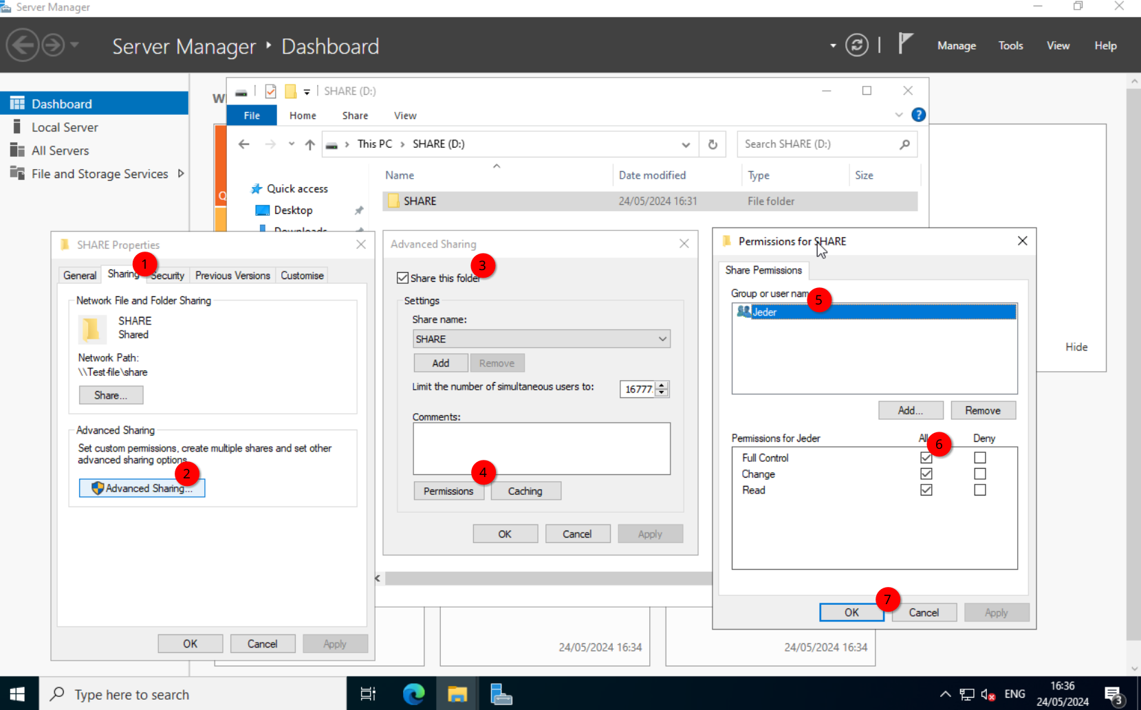 SMB Share: Setting Full Control for Everyone