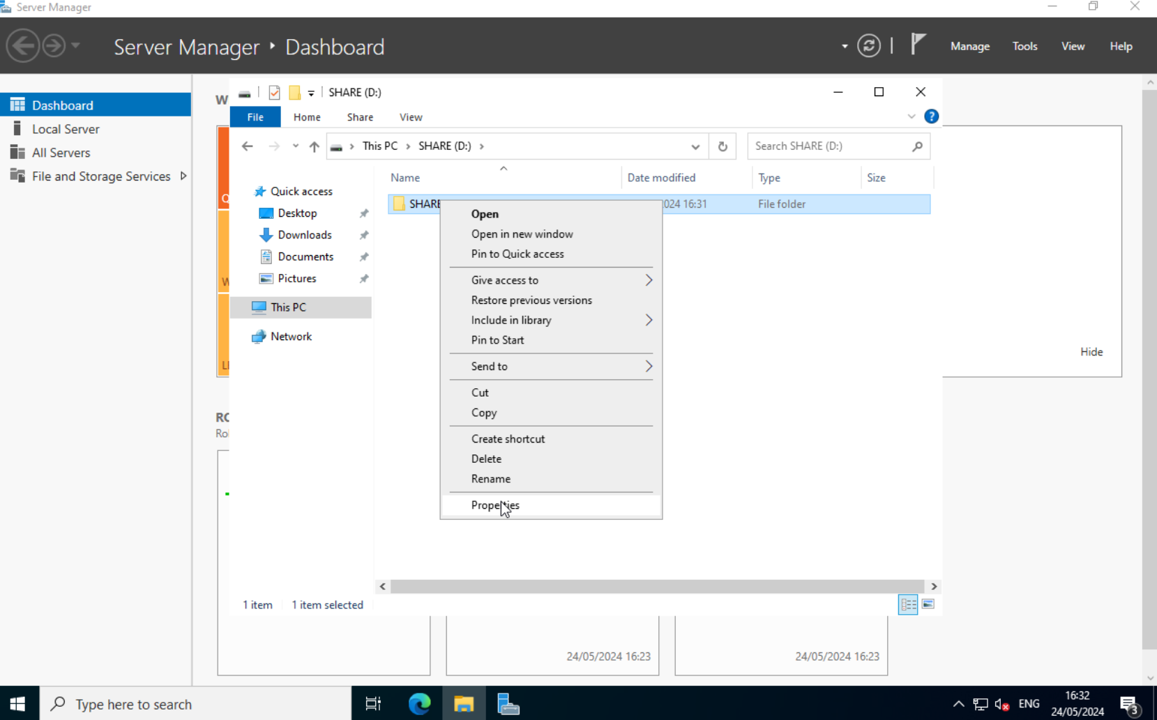SMB Share: Advanced Sharing permissions dialog