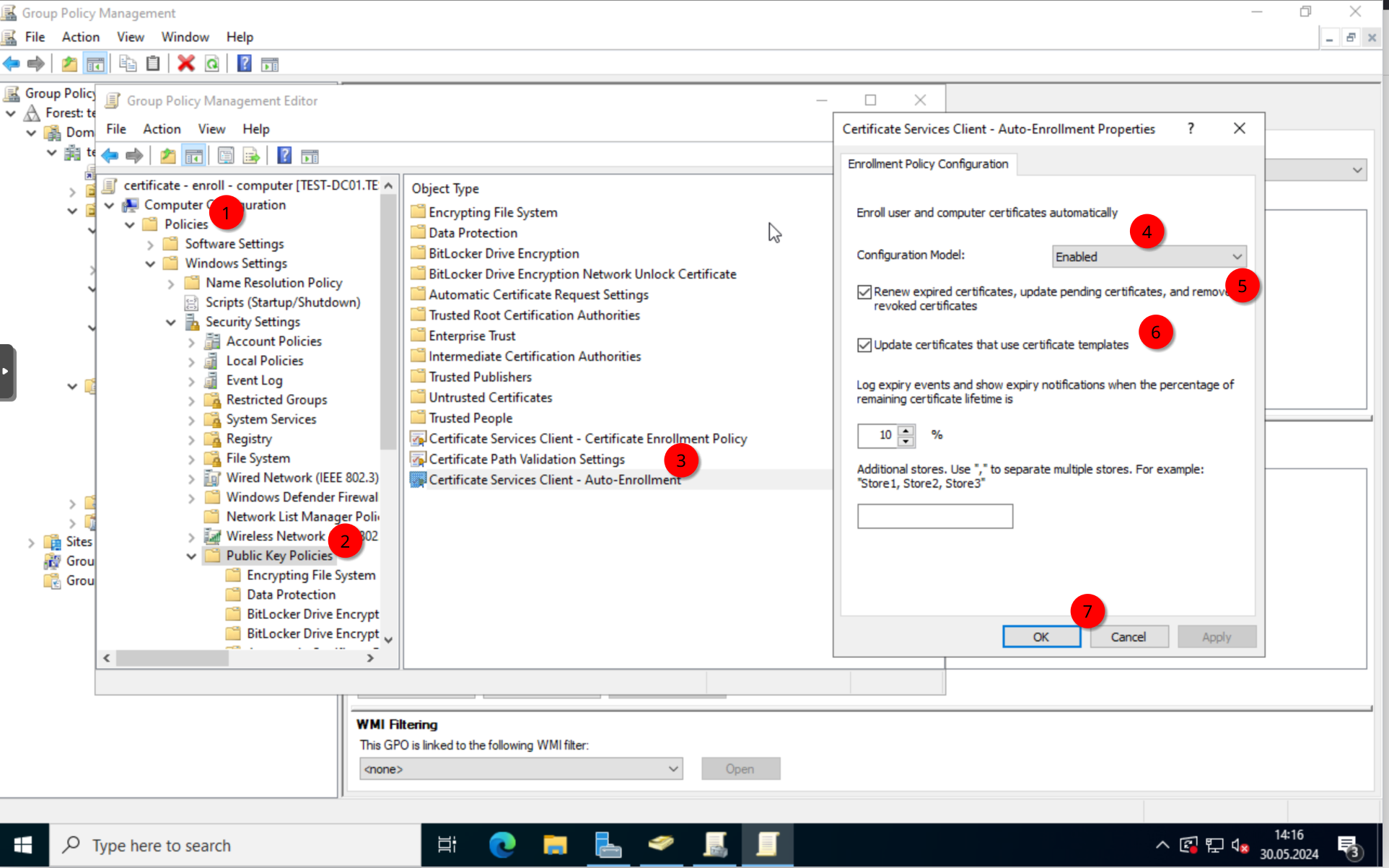 GPO: Computer auto-enrollment policy settings