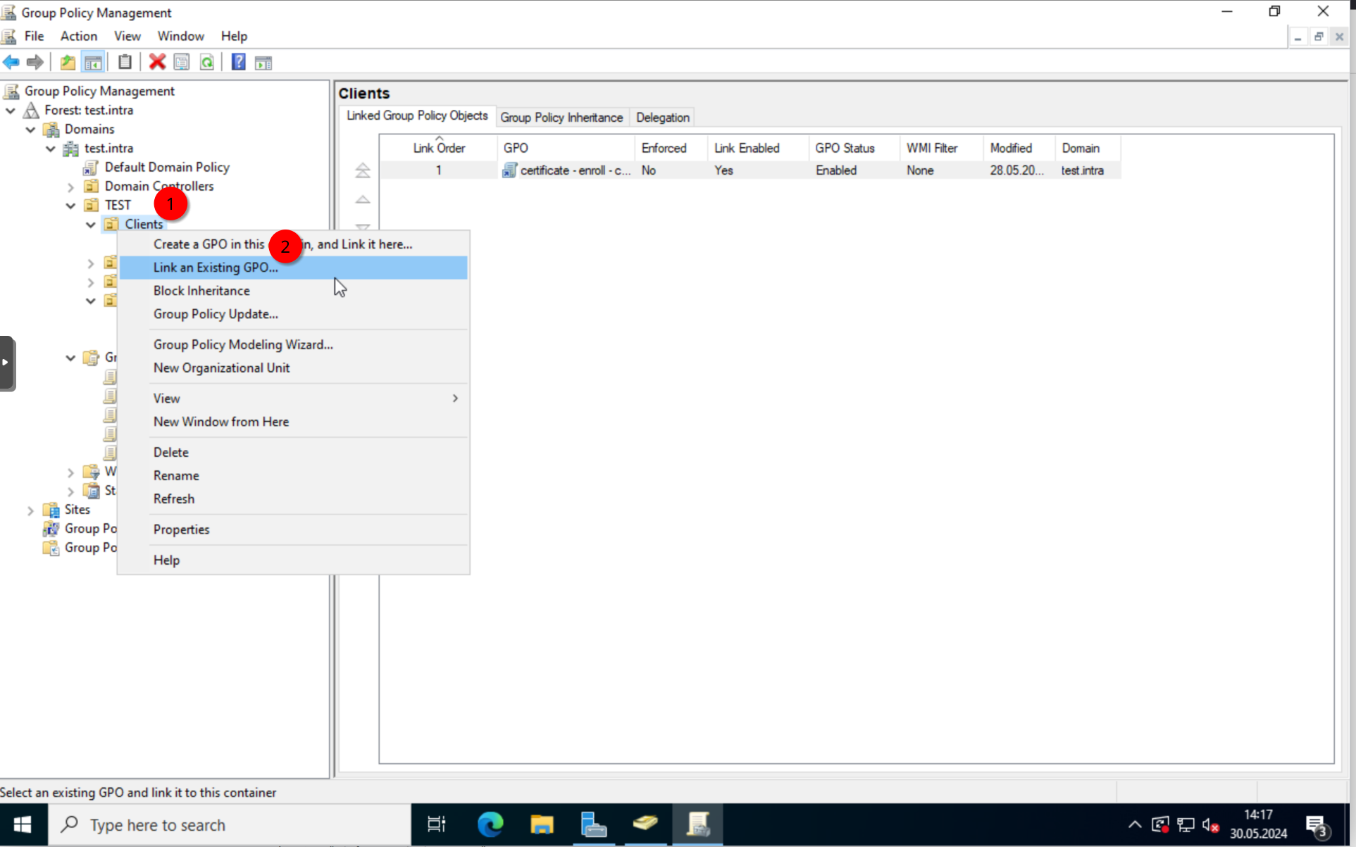 GPO: Linking computer auto-enrollment policy to Clients OU