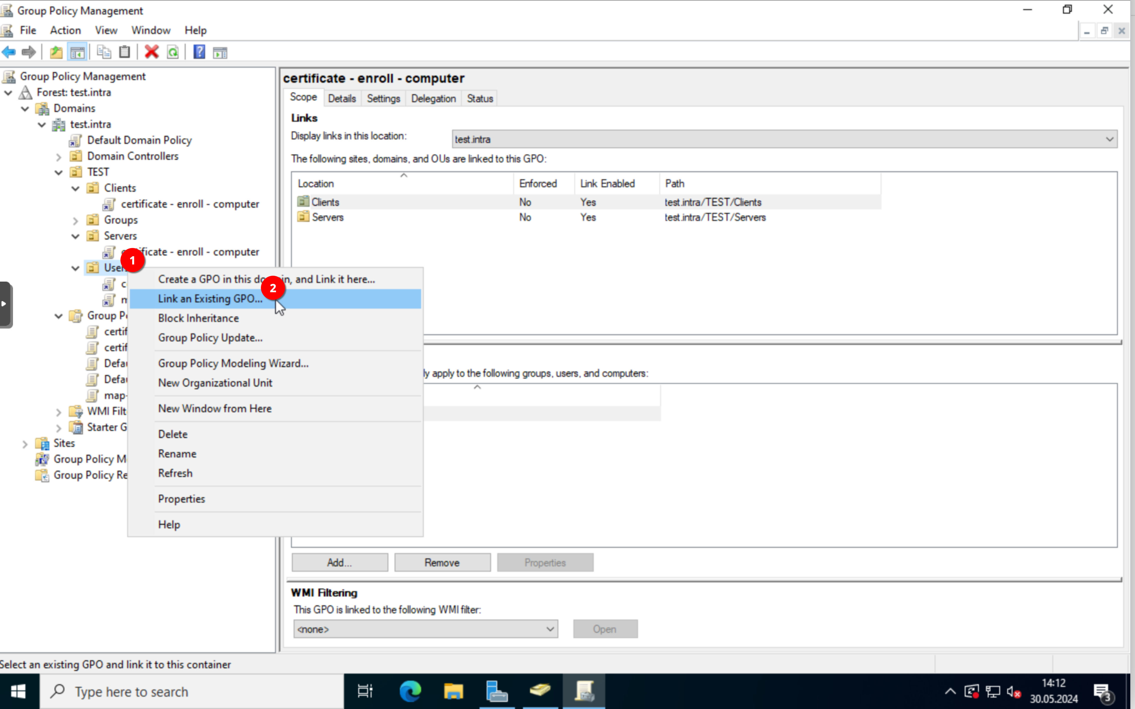 GPO: Linking user auto-enrollment policy to Users OU